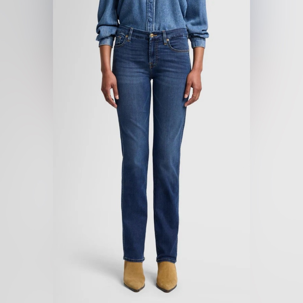 7 For All Mankind Dark Blue Straight Jeans